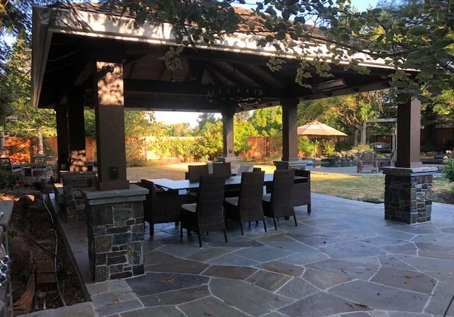 gazebo-stone-floor-and-surrounding-plants